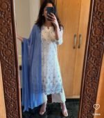 cream elegant cotton flex kurta palazzo suit set