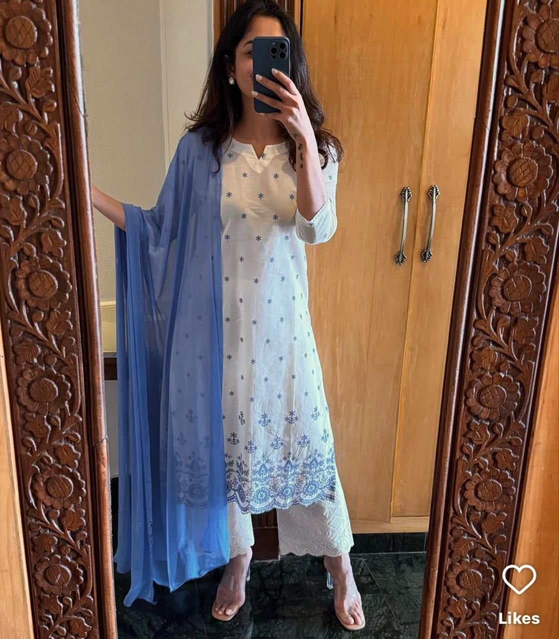 cream elegant cotton flex kurta palazzo suit set cream elegant cotton flex kurta palazzo suit set