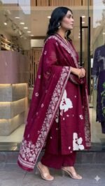 floral white elegant cottonkurtaa suit set