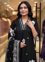 floral white elegant cottonkurtaa suit set