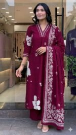 floral white elegant cottonkurtaa suit set