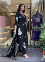 floral white elegant cottonkurtaa suit set