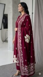 floral white elegant cottonkurtaa suit set