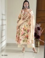 floral white elegant cottonkurtaa suit set