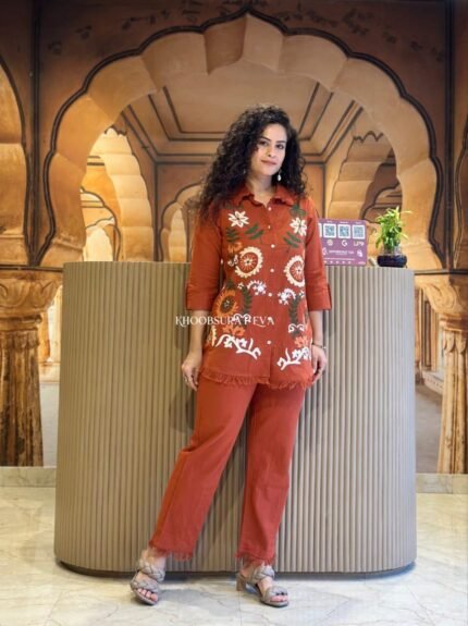 floral white elegant cottonkurtaa suit set