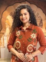 floral white elegant cottonkurtaa suit set