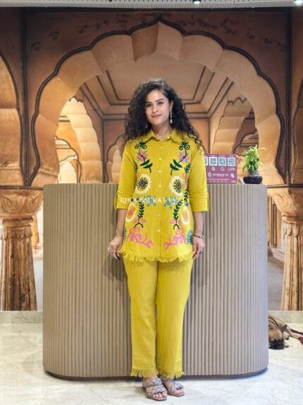 floral white elegant cottonkurtaa suit set