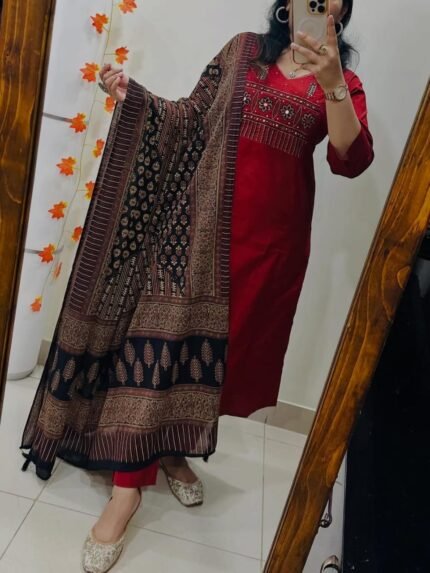 floral white elegant cotton flex kurta suit set