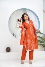 daffodil yellow embellished chinon silk pant set