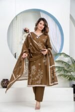 daffodil yellow embellished chinon silk pant set