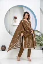 daffodil yellow embellished chinon silk pant set