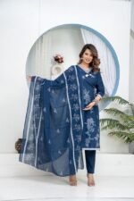 daffodil yellow embellished chinon silk pant set