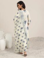 floral white elegant cottonkurtaa suit set