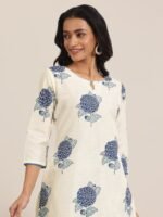 floral white elegant cottonkurtaa suit set