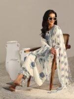floral white elegant cottonkurtaa suit set