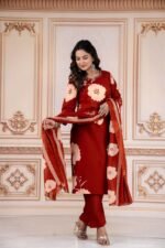 daffodil yellow embellished chignon silk pant set