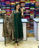 floral white elegant cotton kurta suit set