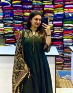 floral white elegant cotton kurta suit set